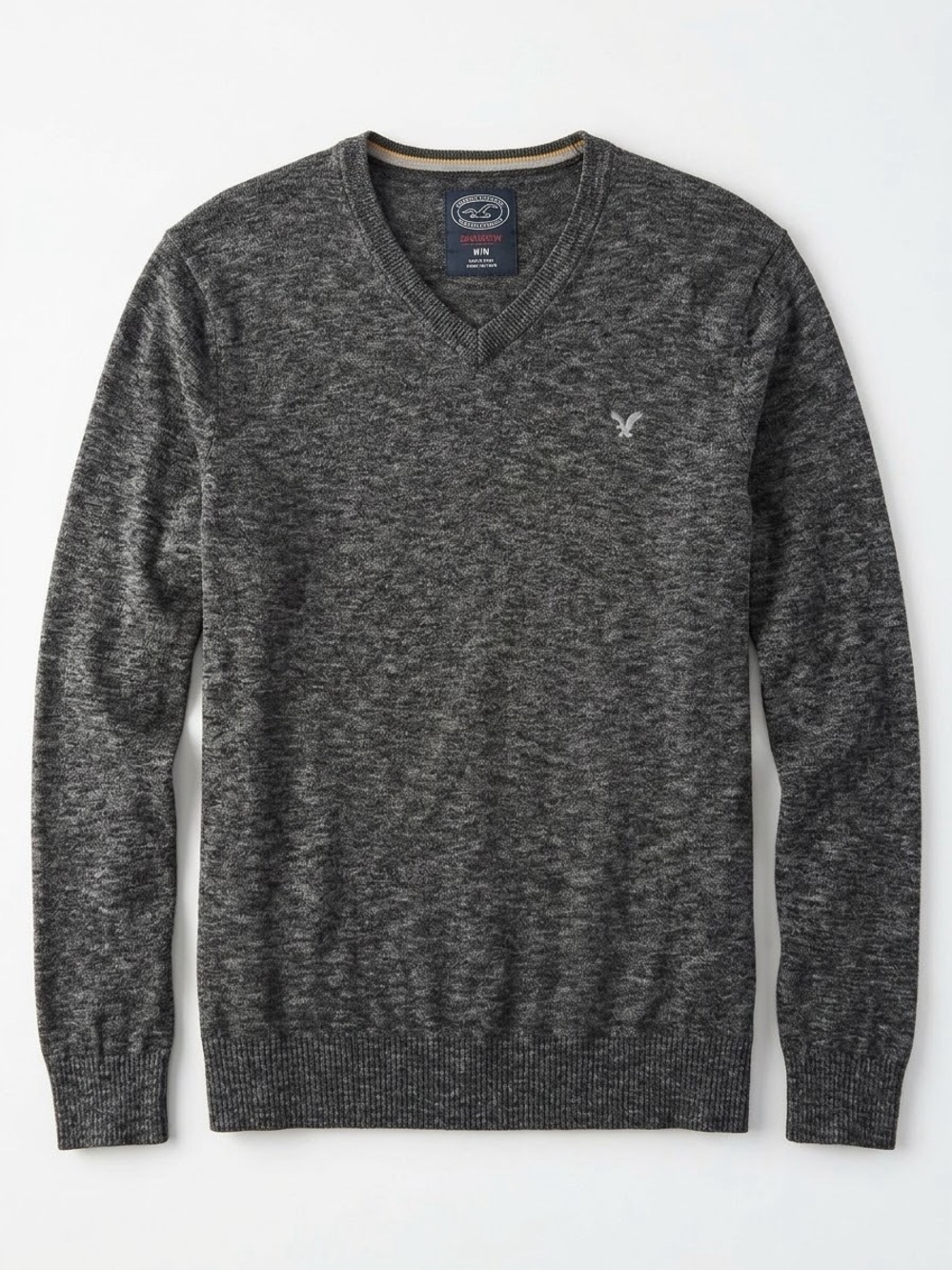 American Eagle Outfitters Charcoal Marled V-Neck Sweater